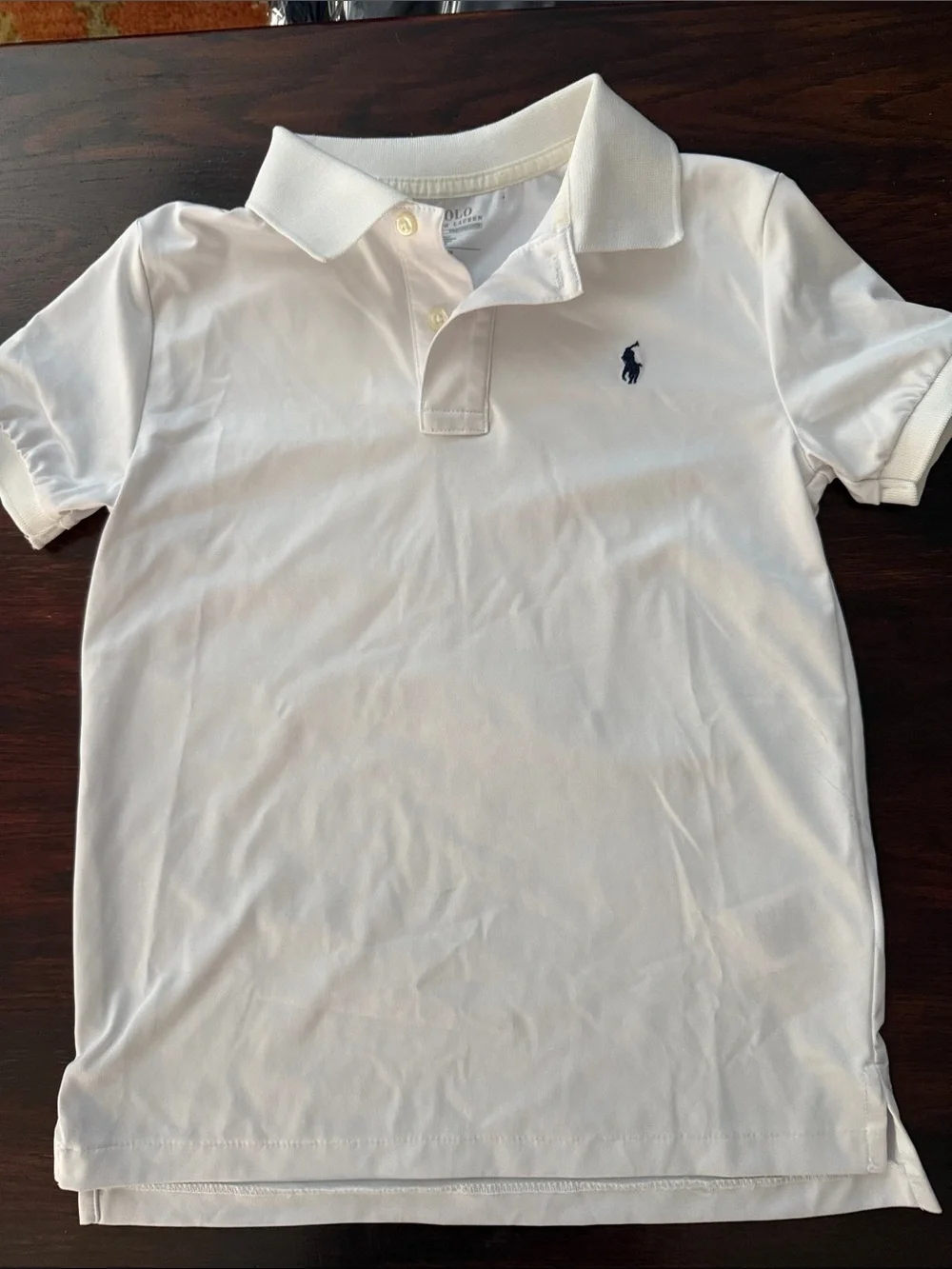 Ralph Lauren White Performance Polo with Navy Pony Logo